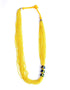 Blue Pottery Three Bead Side Necklace In Yellow
